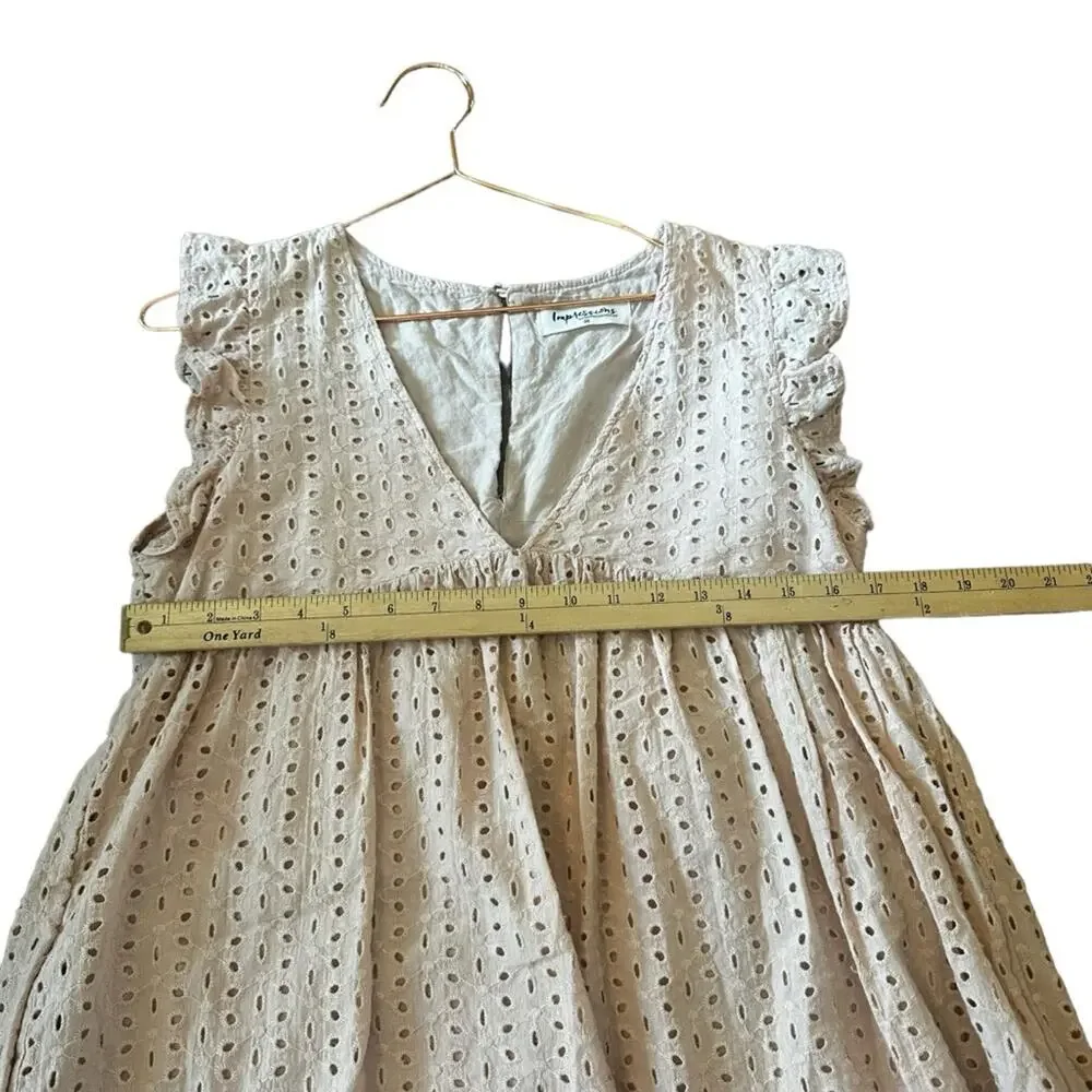 Impressions Pale Pink Eyelet Babydoll Dress with Shorts